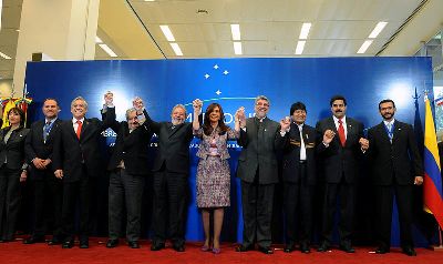 Líderes do Mercosul, na 39° cúpula, na Argentina, em agosto de 2010¹