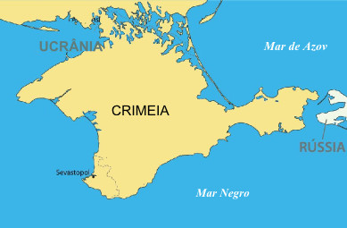 Mapa de localização da província da Crimeia